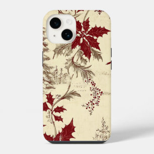 Coque Pour iPhone 14 Motif de Noël floral Poinsettia (8)