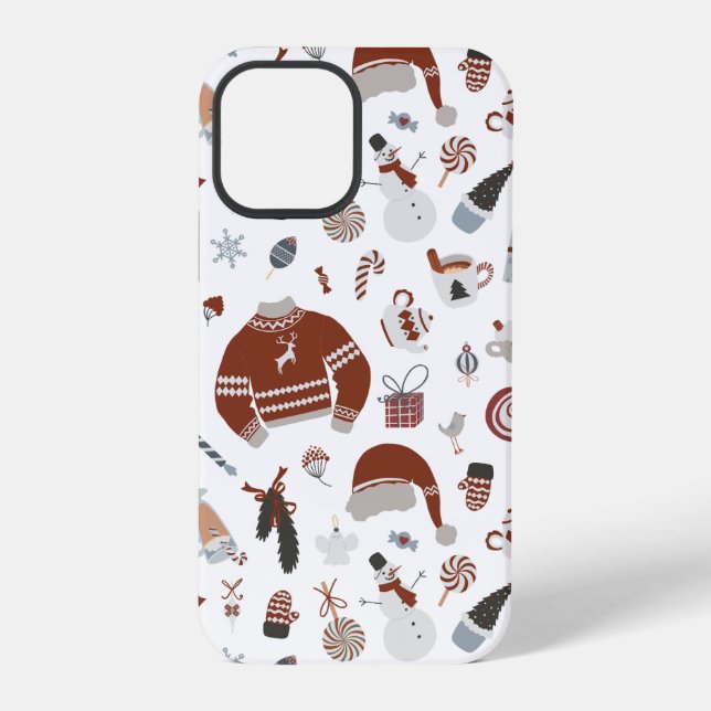 Coque iPhone Motif de Noël rétro (Verso)