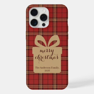 Coque iPhone 15 Pro Max Motif de Noël Rouge Plaid -