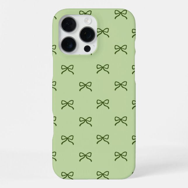 Coque iPhone Motif de nœud vert Coquette Féminin Printemps Été  (Verso)