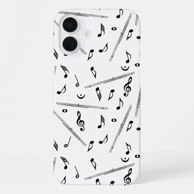 Coque iPhone Motif de note de musique de flûte (Verso)