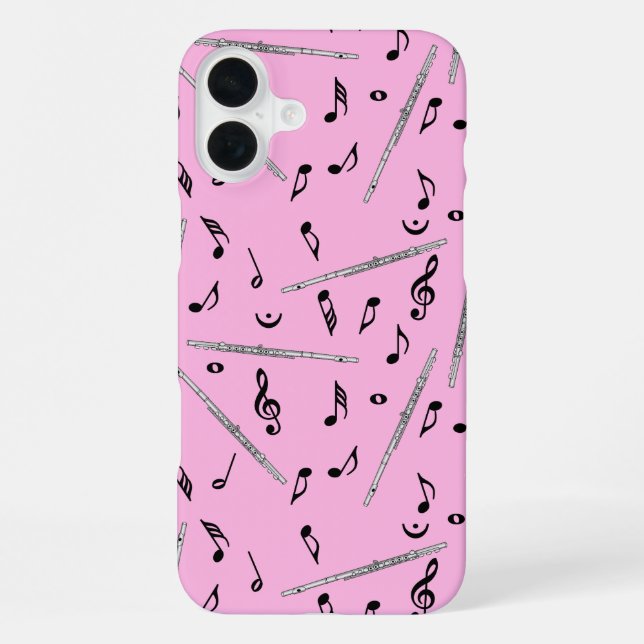 Coque iPhone Motif de note de musique de flûte (Verso)