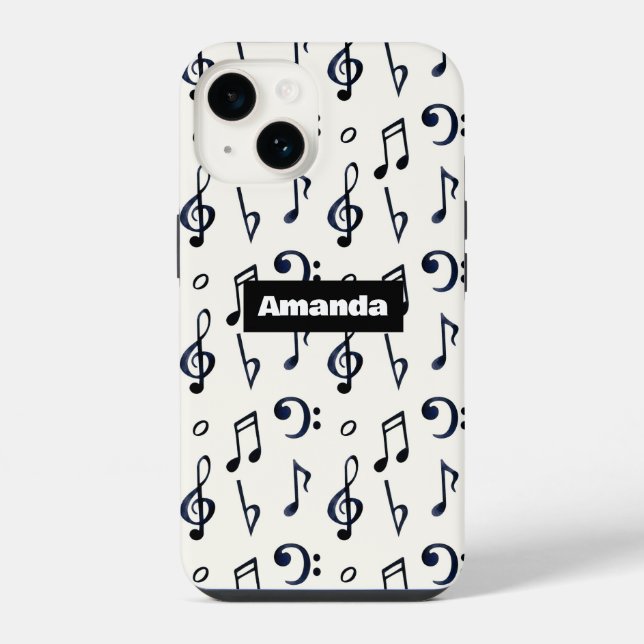 Coque iPhone Motif de notes de musique mignonnes (Verso)