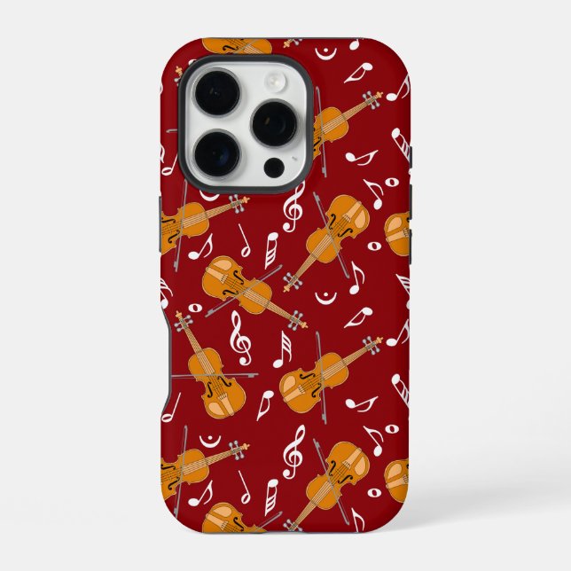 Coque iPhone Motif de notes de musique violon (Verso)