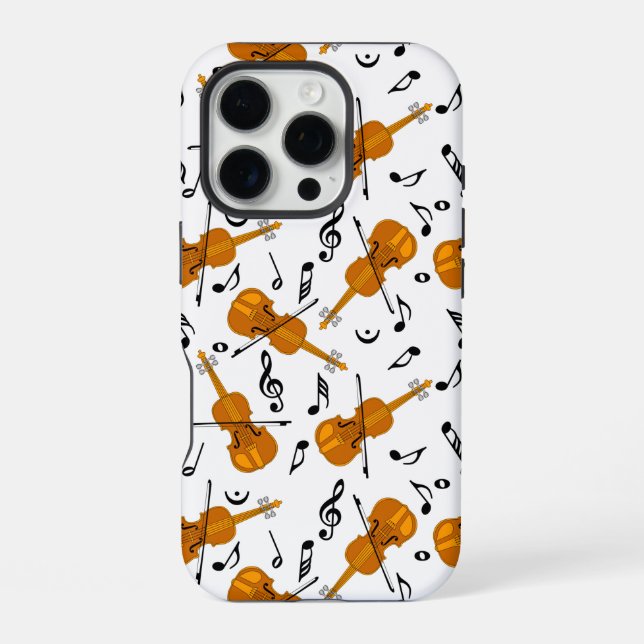 Coque iPhone Motif de notes de musique violon (Verso)