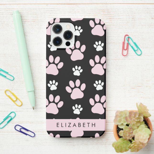 Coque iPhone Motif De Pailles, Pailles Roses, Pailles De Chien, (Sur le bureau)