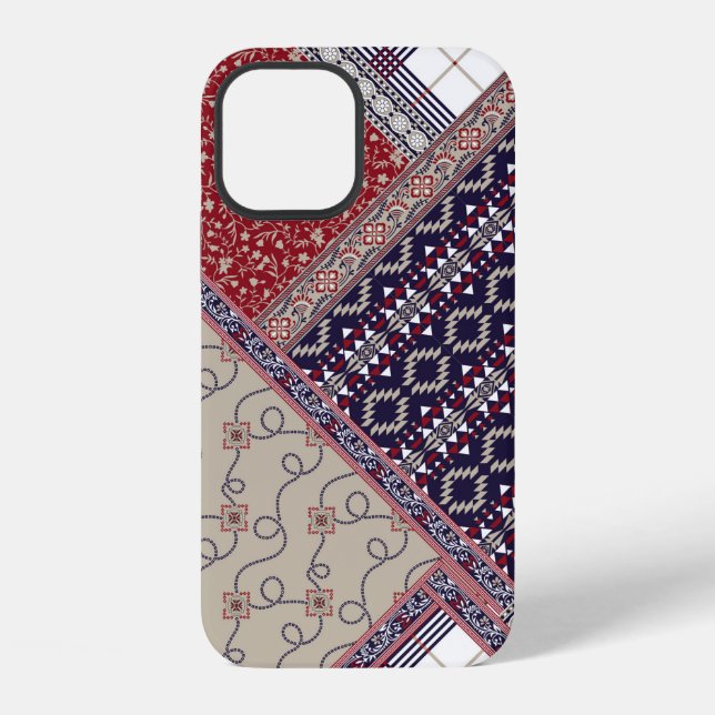 Coque iPhone Motif de patchwork sans faille sur patchwork de ma (Verso)
