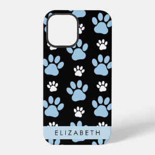 Coque iPhone 12 Pro Motif de pattes, Pattes bleues, Pattes de chien, V