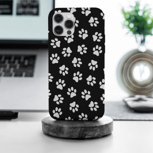 Coque iPhone 15 Pro Max Motif De Pattes, Pattes De Chien, Pattes Blanches