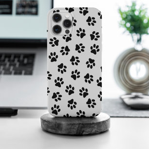 Coque iPhone 15 Pro Max Motif de pattes, Pattes de chien, Pattes noires