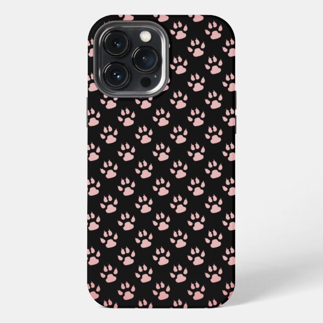 Coque iPhone Motif de pattes rose clair (Verso)