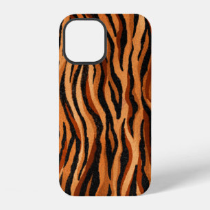 Coque iPhone 12 motif de peau de tigre sans couture. dessiné à la