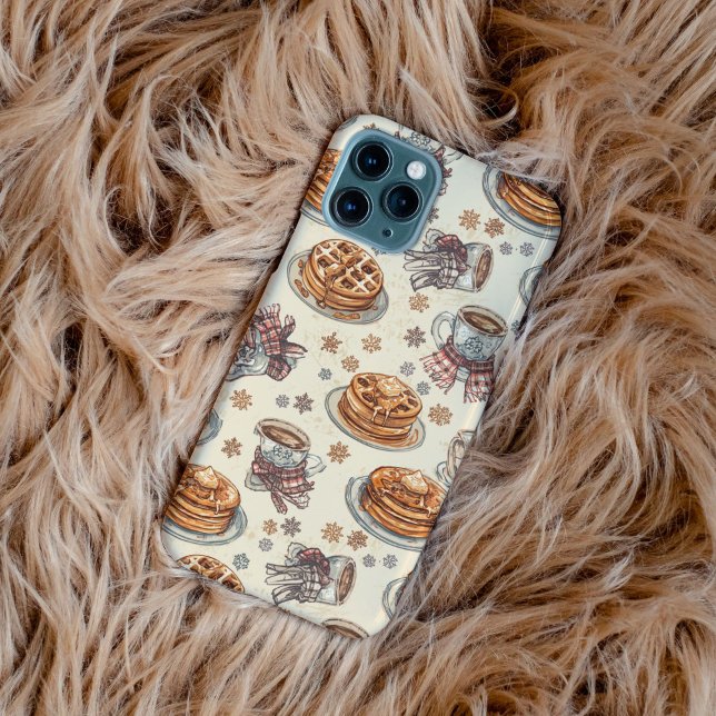 Coque iPhone Motif de petit-déjeuner d'hiver confortable | Crêp (Créateur téléchargé)