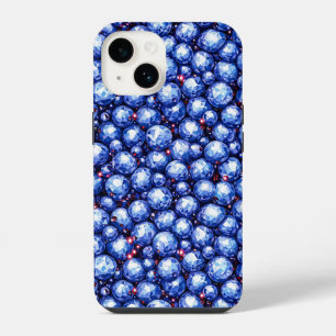 Coque Pour iPhone 14 Motif de pierres précieuses bleues scintillantes
