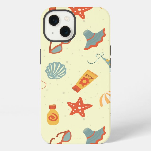 Coque iPhone Motif de plage estivale (Verso)