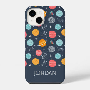 Coque Pour iPhone 14 Motif de planète souriante mignonne