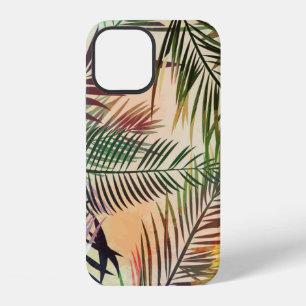 Coque iPhone 12 Motif de plantes tropicales abstraites. Illustra v