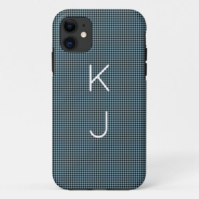 Coque iphone Motif de points bleu et noir mignon (Dos)