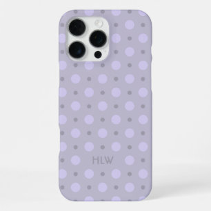 Coque iPhone 16 Pro Max Motif de points pastel lavande Nom personnalisé In