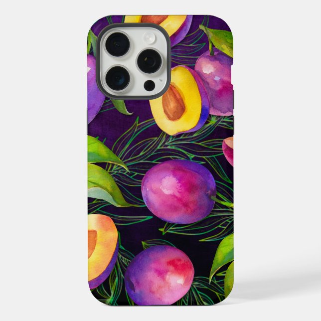 Coque iPhone Motif de prune violette (Verso)