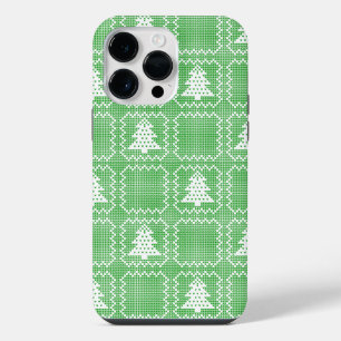 Coque Pour Pour iPhone 14 Pro Max Motif de pull moche d'arbre de Noël cosy à carreau