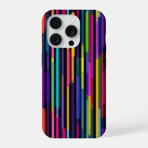 Coque iPhone 15 Pro Motif de rayure verticale néon