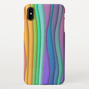 Coque iPhone XS Max Motif de rayures arc-en-ciel brillantes