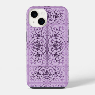 Coque Pour iPhone 14 Motif de rinceaux de lilas