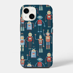 Coque Pour iPhone 14 Motif de robot rétro foncé