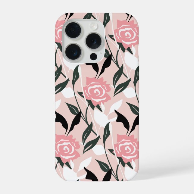 Coque iPhone Motif de rose rose (Verso)