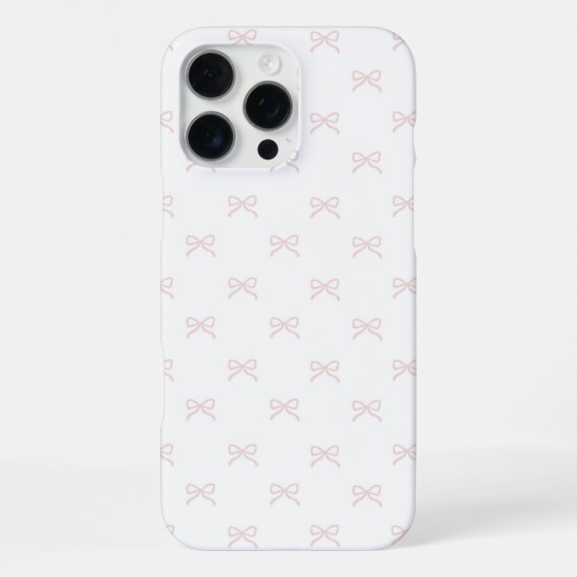 Coque iPhone Motif de ruban blanc rose Coquette Girly Printemps (Verso)