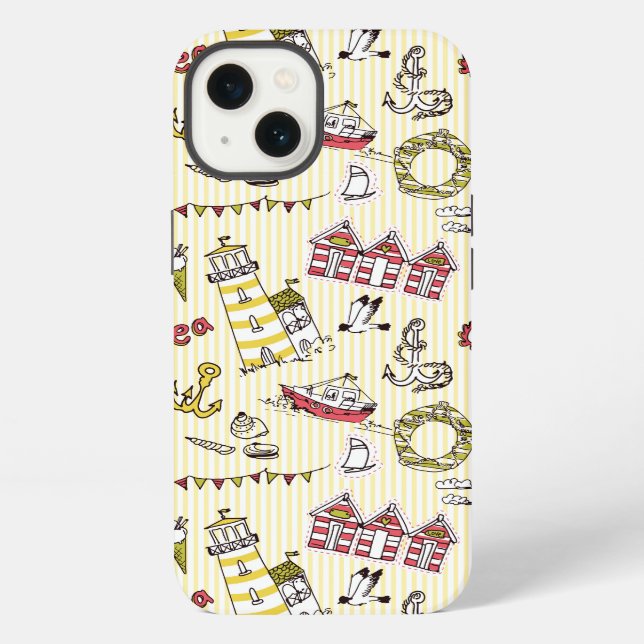 Coque iPhone Motif de scène de la plage de Cute (Verso)