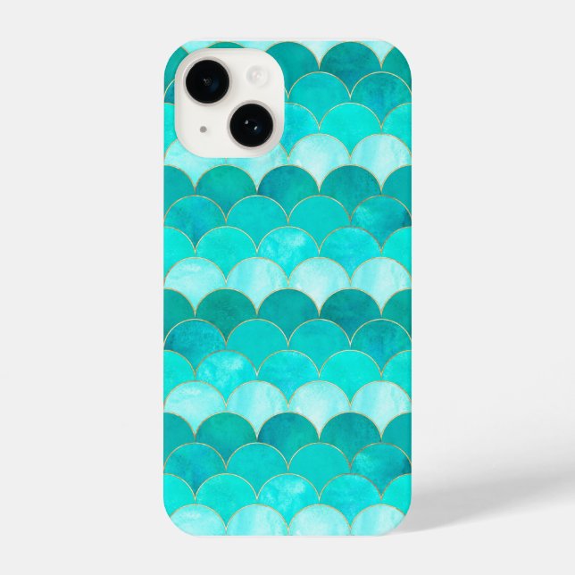 Coque iPhone Motif de sirène vert turquoise (Verso)