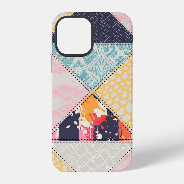 Coque iPhone Motif de style Patchwork transparent.  (Verso)