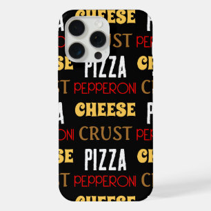 Coque iPhone 15 Pro Max Motif de texte de croûte de fromage pepperoni pizz