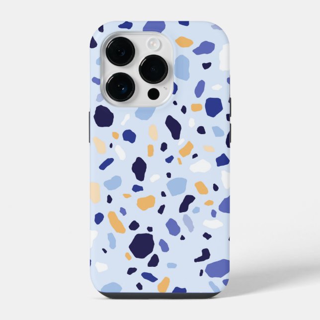 Coque iPhone Motif de texture de pierre Terrazzo moderne (Verso)