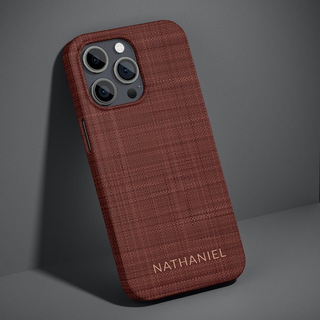 Coque iPhone Motif de texture rouge foncé personnalisé (Créateur téléchargé)