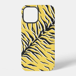 Coque iPhone 12 Motif de tigre noir et jaune vintage sans couture.