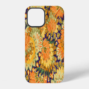 Coque iPhone 12 motif de tissu vintage : texture de gros plan.