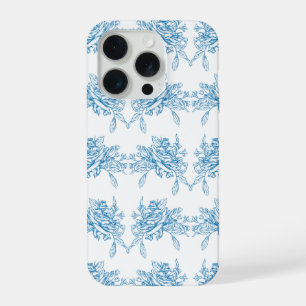 Coque iPhone 15 Pro Motif de toile bleu français