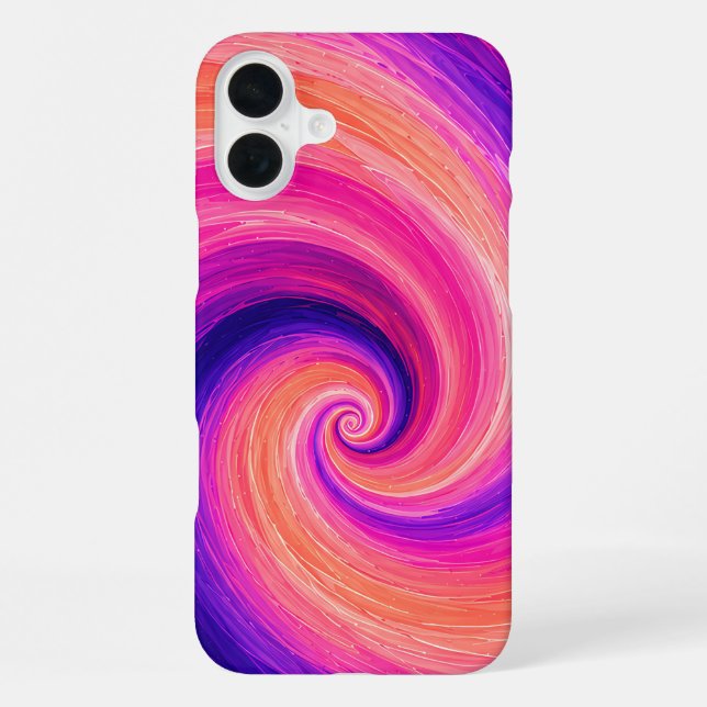 Coque iPhone Motif de tourbillon de peinture en spirale abstrai (Verso)