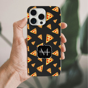 Coque iPhone 15 Pro Max Motif de tranches de pizza cool et amusant monogra