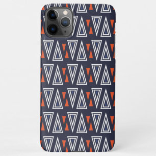 Coque iPhone 11Pro Max Motif de triangles géométriques bleu foncé et roug