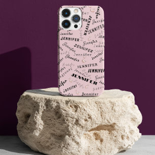 Coque iPhone 15 Pro Motif de typographie de nom personnalisé