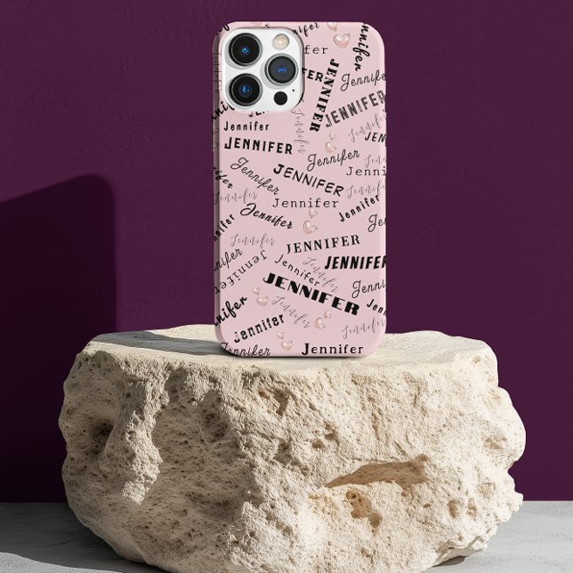 Coque iPhone Motif de typographie de nom personnalisé (Créateur téléchargé)