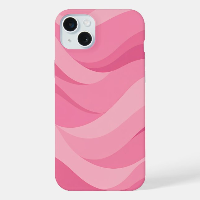 Coque iPhone Motif de vagues abstraites rose tendre (Verso)