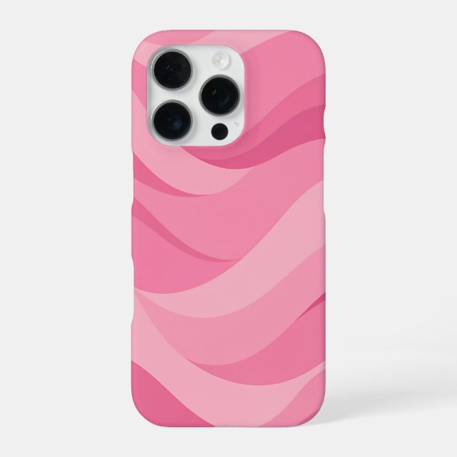 Coque iPhone Motif de vagues abstraites rose tendre (Verso)