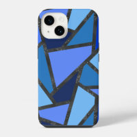 Motif de vitrail aux nuances de bleu
