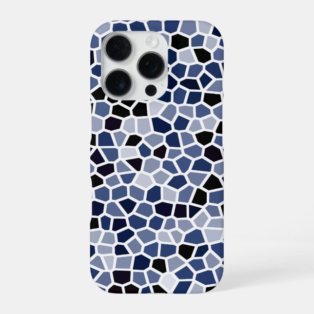 Coque iPhone Motif de vitrail bleu COOL (Verso)