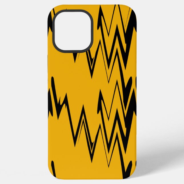 Coque iPhone Motif de Zigzag noir jaune (Verso)